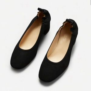 Everlane The Day Heel in black suede